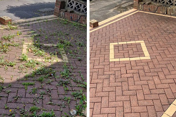 Pressure washing before and after